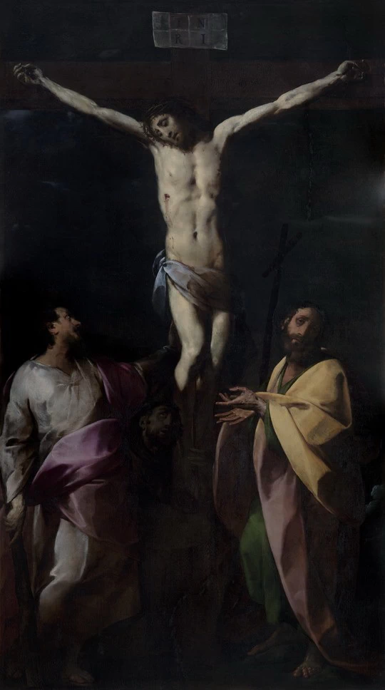 Crocifisso con i Santi Giacomo, Filippo e Francesco